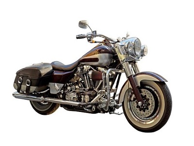 Motocycle against white background